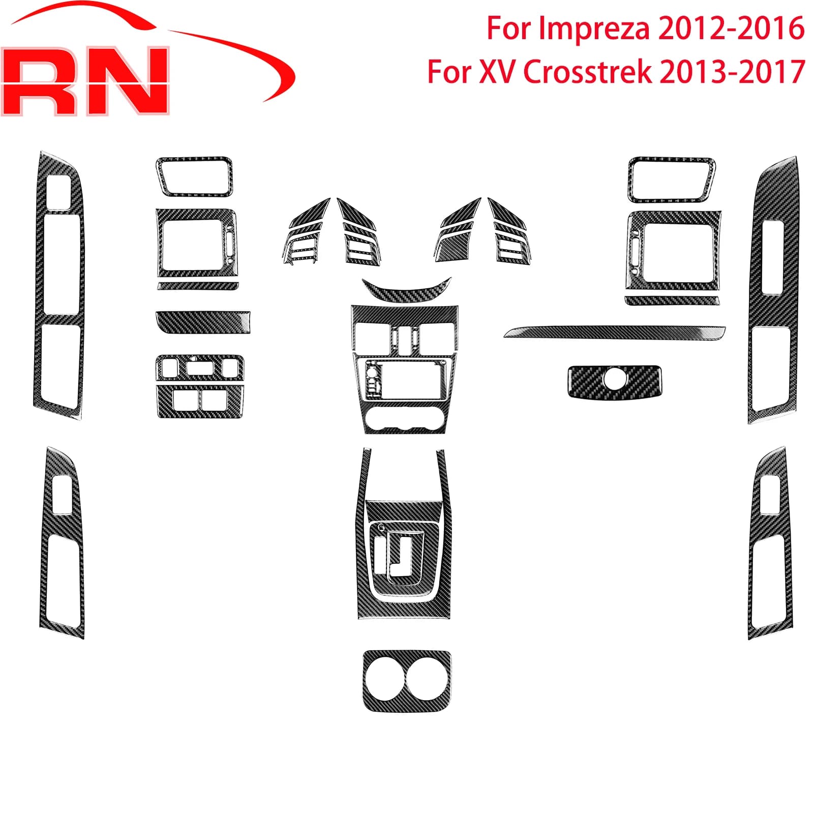 Per Subaru Impreza 2012-2016 Per XV Crosstrek 2013-2017 Accessori Auto In Fibra di Carbonio Interni Gear Strumento Set Trim adesivi