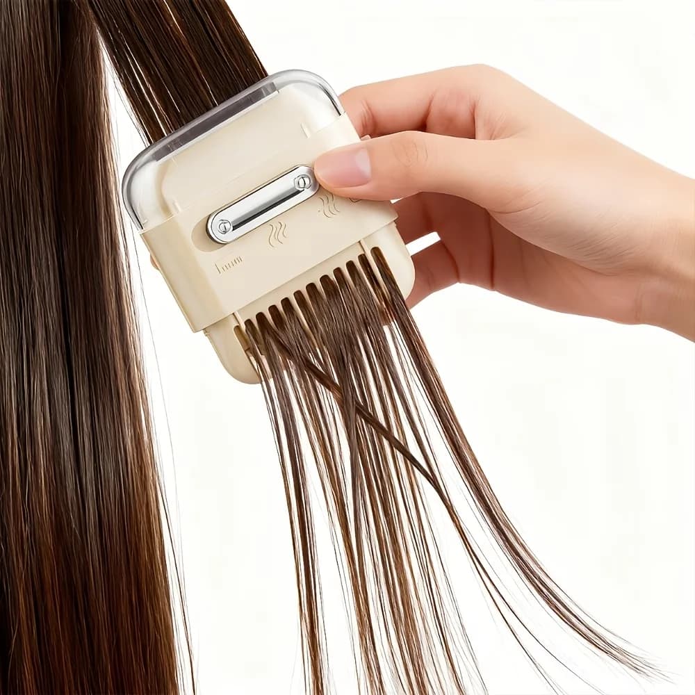 1PC Hair Cutting Comb with Cleaning Claw & Detachable Thinning Tool, Portable Safety Comb for Layered Hair, Perm, Fringe