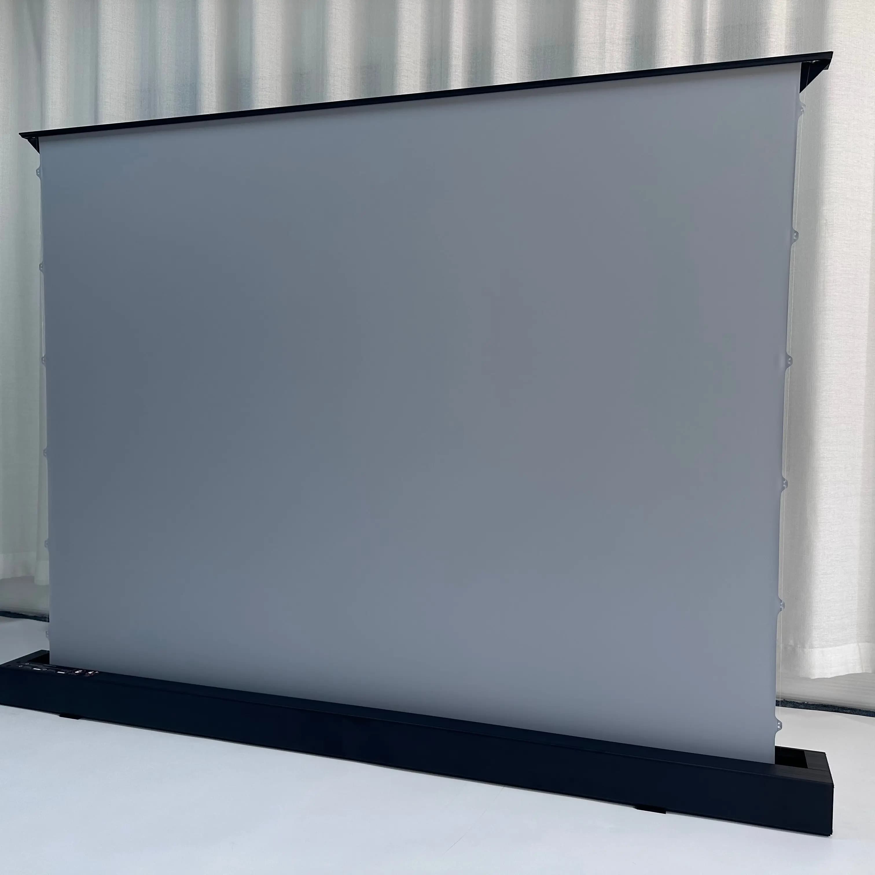 New Grey Crystal Motorized Floor Rising Projector Screen High Quality ALR Electric Projection Screen for Long Throw Projector