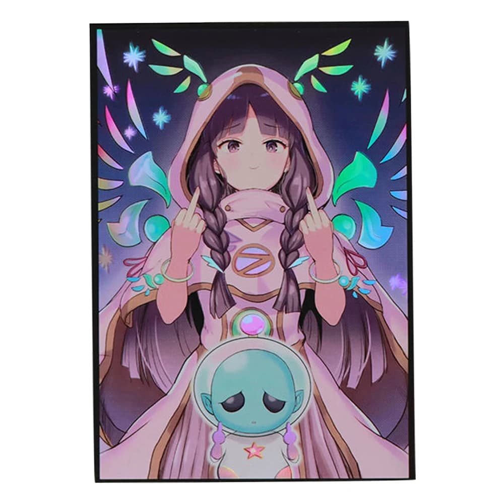 50 Pezzi 63*90mm Bustine Protettive Lucide per Carte Anime e da Gioco da Tavolo, per YGO, Regali di San Valentino