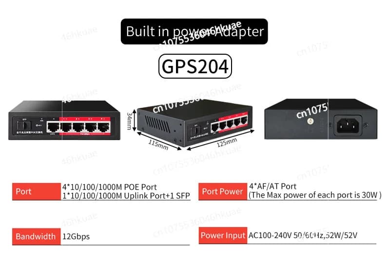 Switch POE gestito in cloud 4/8/16 porte 48V POE attivo Desktop 100/1000Mbps SFP APP Switch di controllo Telecamera IP Pulg and Play