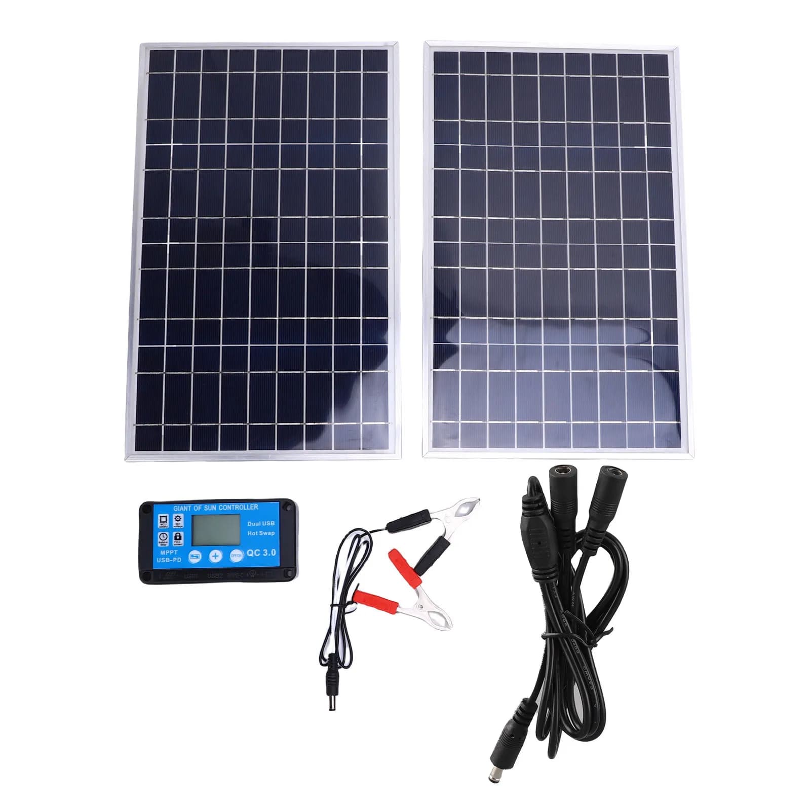 Solar Panel Kit 23% Conversion Rate Digital Display 200W Solar Panel Controller Aluminum Frame for RVs Boats Electric Vehicles