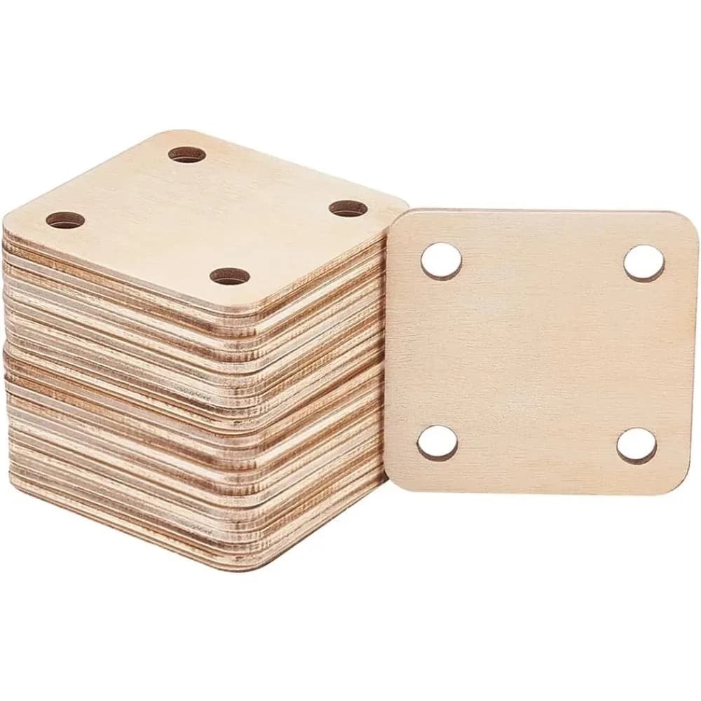 24 Pcs Square Weaving Card 1.9x1.9inch 4 Holes Loom Cards Handmade Weaving Tools for Loom Weaving Supplies Tablet