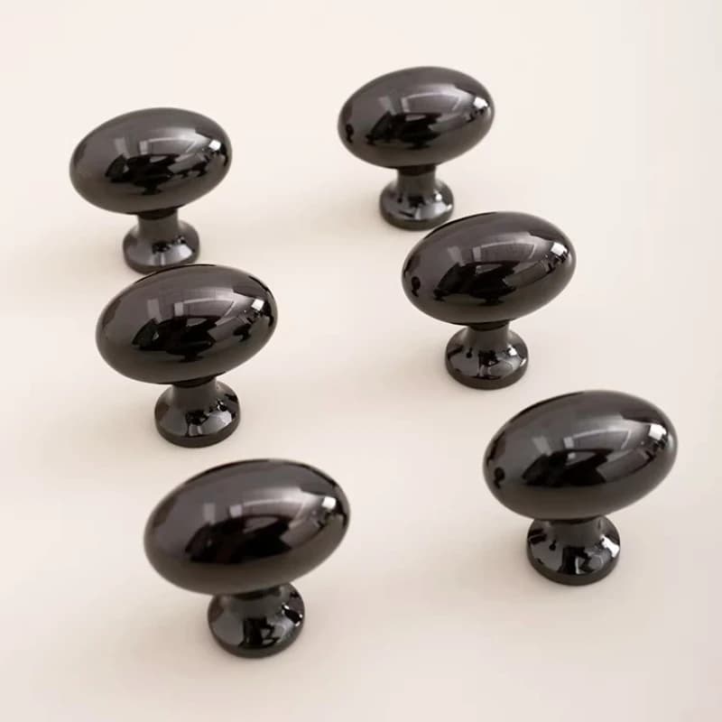Maniglie e pomelli per mobili in ottone, stile italiano e francese, di alta gamma, con elettroplaccatura solida, per ante di armadietti e cassetti, a foro singolo, a forma di uovo di piccione