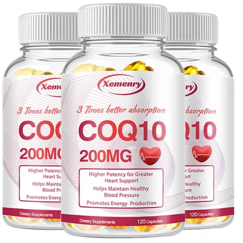Capsule di coenzima Q10 da 200 mg: forniscono energia, supportano la salute cardiaca e cardiovascolare, favoriscono il metabolismo, antiossidante