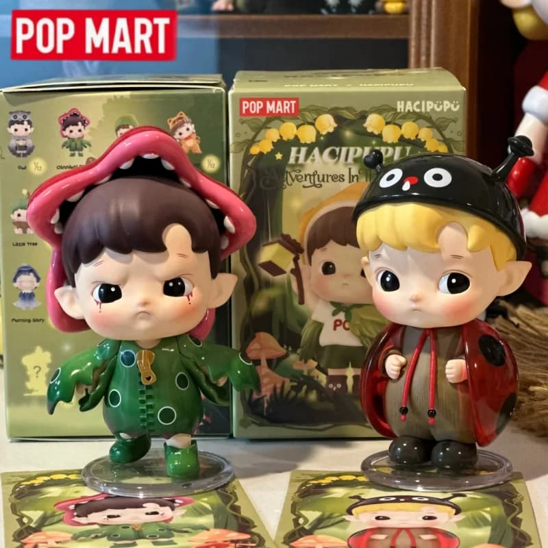 Nuova Serie POP MART Hacipupu Avventure nel Bosco, Blind Box, Figurine Anime Carine, Scatola Misteriosa, Giocattoli, Ornamenti, Decorazioni da Scrivania, Regali