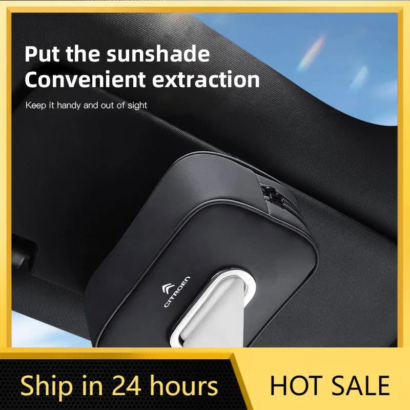 Car Sticker Microfiber Leather Car Tissue Box Cover Tissue Holder For Citroen C4 C3 C5 C5X E-C4 X E-C3 C-Elysee Berlingo C1 C6 C