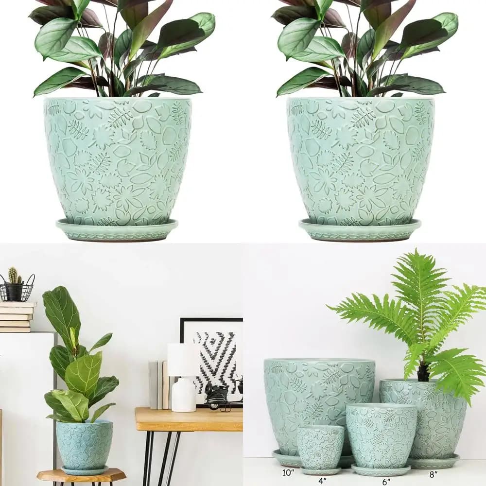 Vase for Plants of 10 Inches with Drainage Hole and Subtle, Suitable for Multiple Plants, Internal and External Use