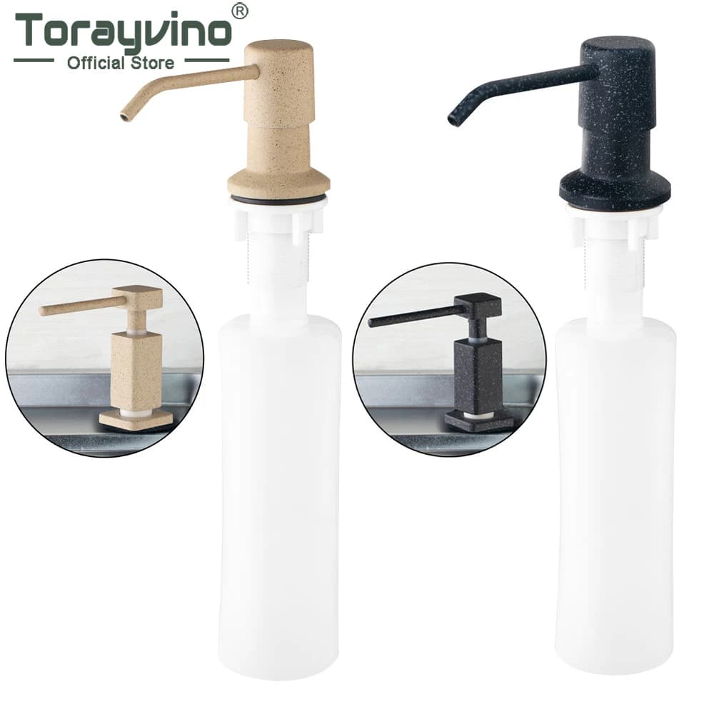Torayvino Cucina di Sapone Lavello bottiglia di Detersivo Dispenser di Sapone Liquido Lozione Diapensers Piattaforma Ha Montato In Acciaio Testa In Acciaio e ABS Dispenser