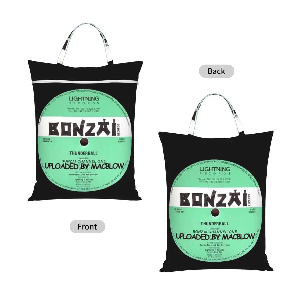 Bonzai Records Travel Laundry Bag Waterproof Reusable Dirty Clothes Pouch Gym Yoga Vacation Washing Basket