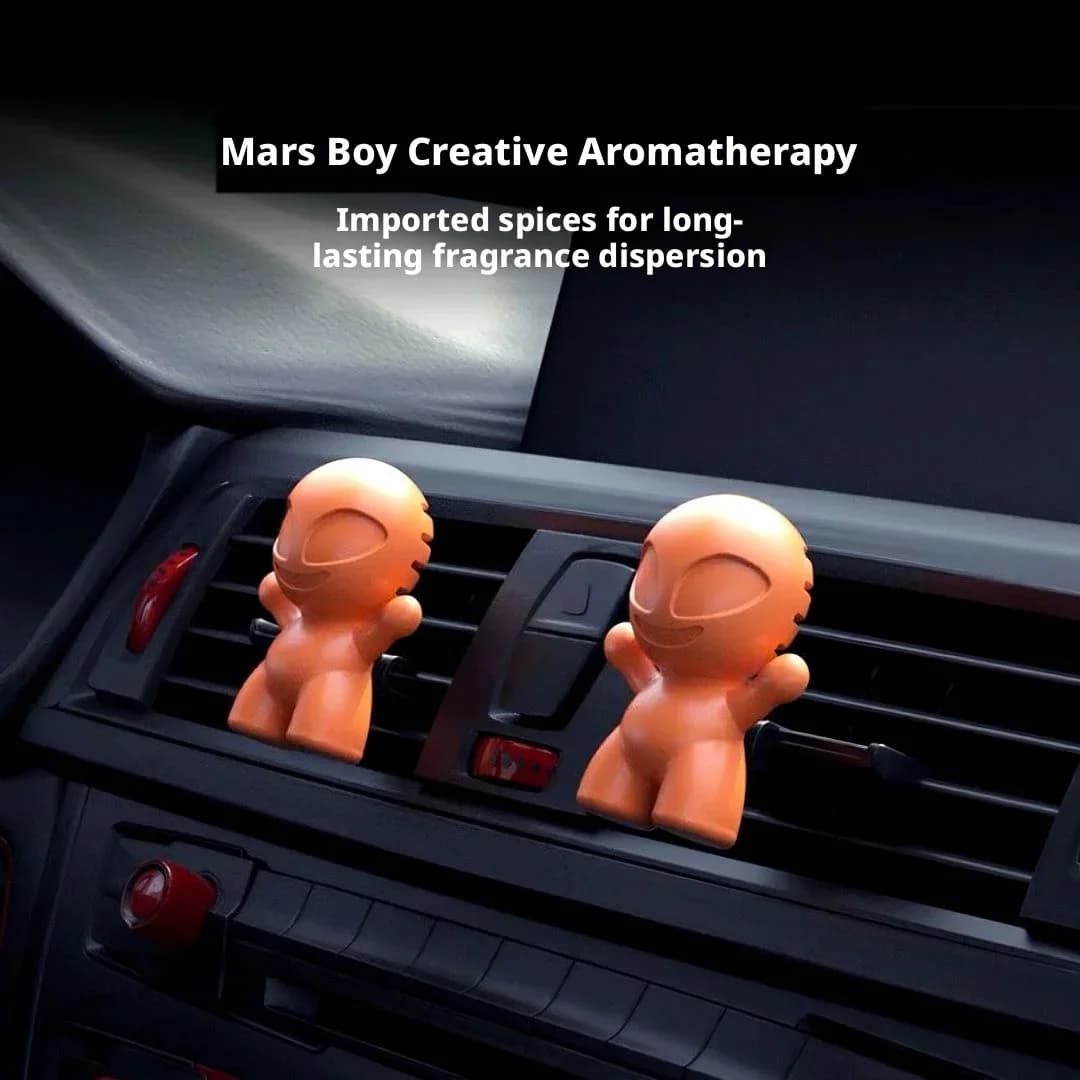 Nuovo Profumo per Auto 2026 Mars Boy, Diffusore Solido con Clip per Bocchetta dell'Aria, Elimina Odori, Decorazione Carina per Cruscotto, Accessori Interni Auto
