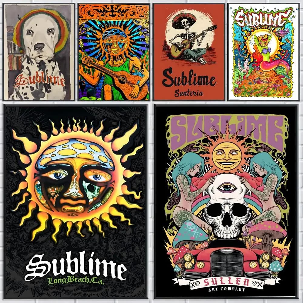 S-Sublime Band Poster HD Self-adhesive Waterproof Paper Sticker Suitable For Living Rooms Bedrooms Home Decor