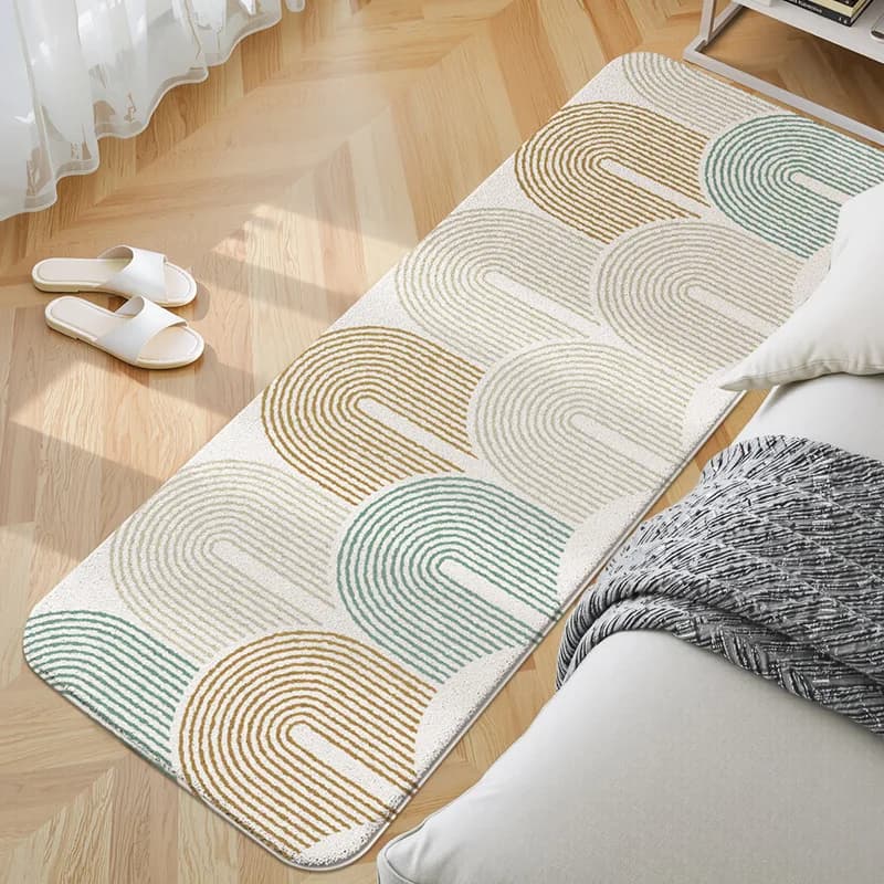VIKAMA Nordic Style Plush Mat for Bedroom & Living, Anti-slip Sofa Mat, Home Decoration