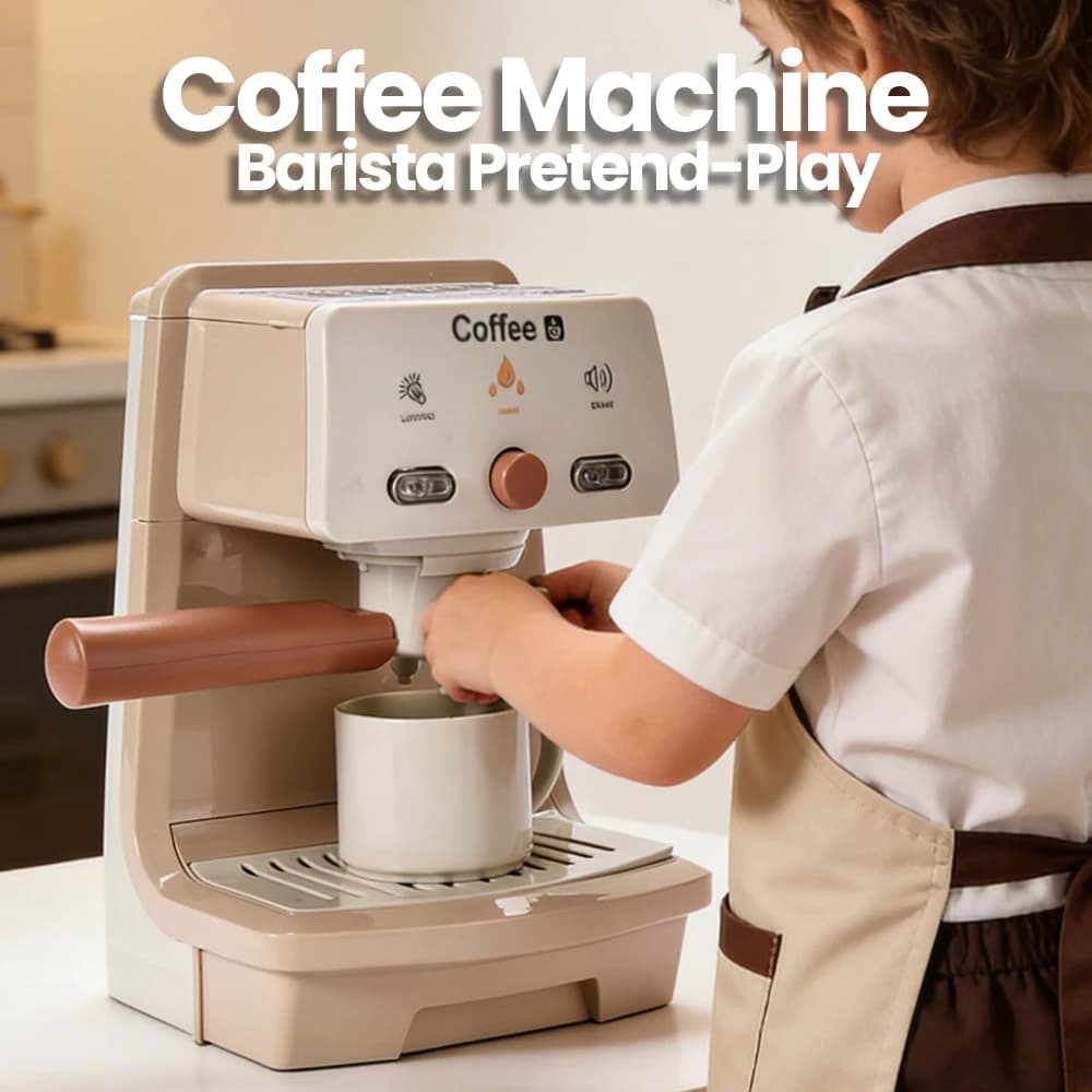 Macchina da Caffè Giocattolo, Set Barista per Gioco di Ruolo, Cucina in Miniatura per Bambini, Gioco di Simulazione per Ragazzi e Ragazze
