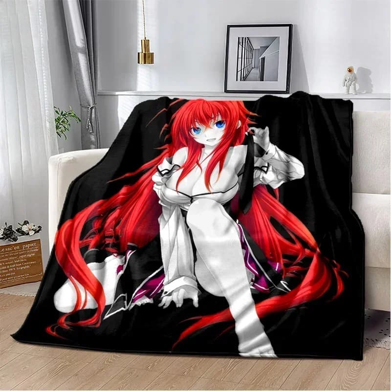 Coperta in Peluche Morbido 3D Anime High School DxD, Coperta in Flanella per Soggiorno, Camera da Letto, Divano, Picnic, Bambini