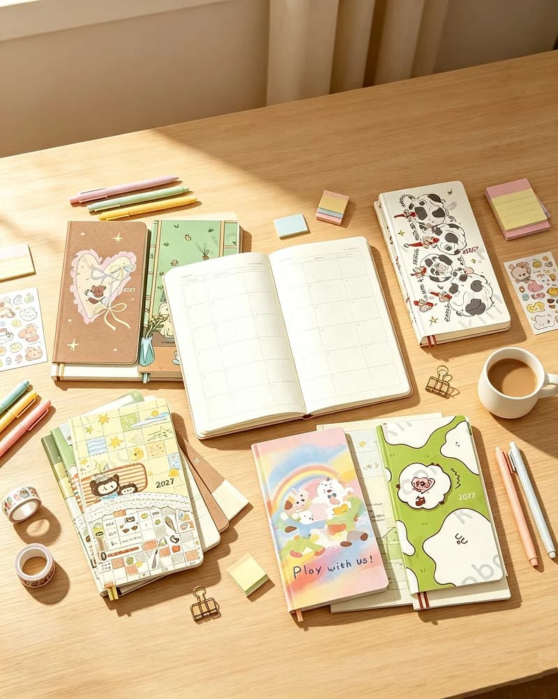 Kinbor 2027 Daily Weekly Planner Notebook,2 Pages A Week Schedule Book,Time Management & Self-Discipline Efficiency Journal