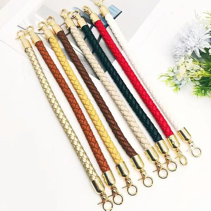 1Pcs DIY Replacement Purse Handle 30cm PU Leather Braided Shoulder Bag Strap Bag Short Handles For Handbag Belt Accessories