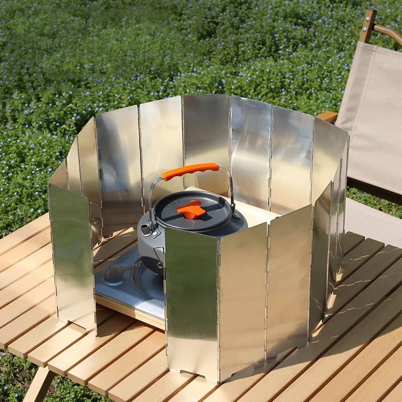 8/10/12/14/16 plates Gas cooker shield windproof outdoor camping Picnic kitchen stove windproof windscreen aluminum alloy