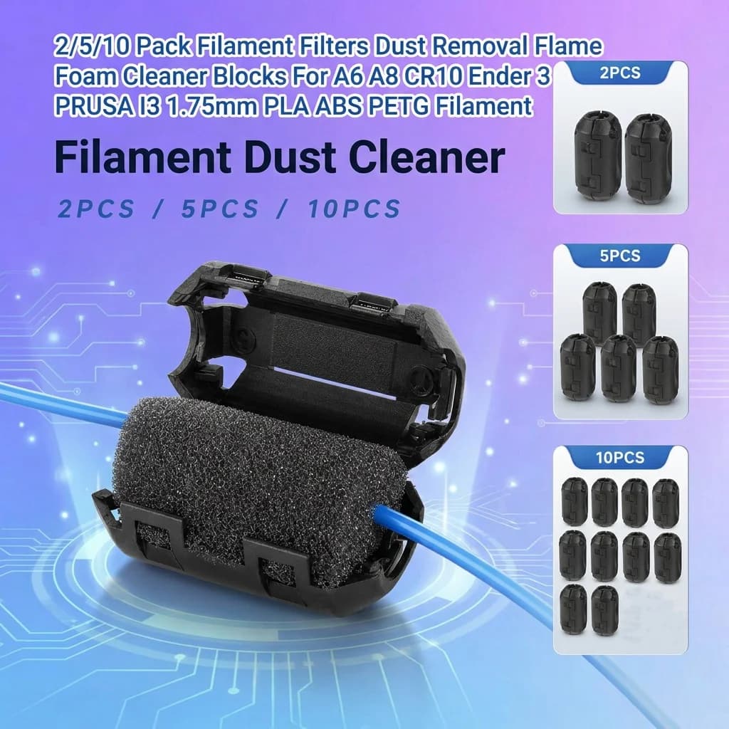 2/5/10 Pack Filament Filters Dust Removal Flame Foam Cleaner Blocks For A6 A8 CR10 Ender 3 PRUSA I3 1.75mm PLA ABS PETG Filament