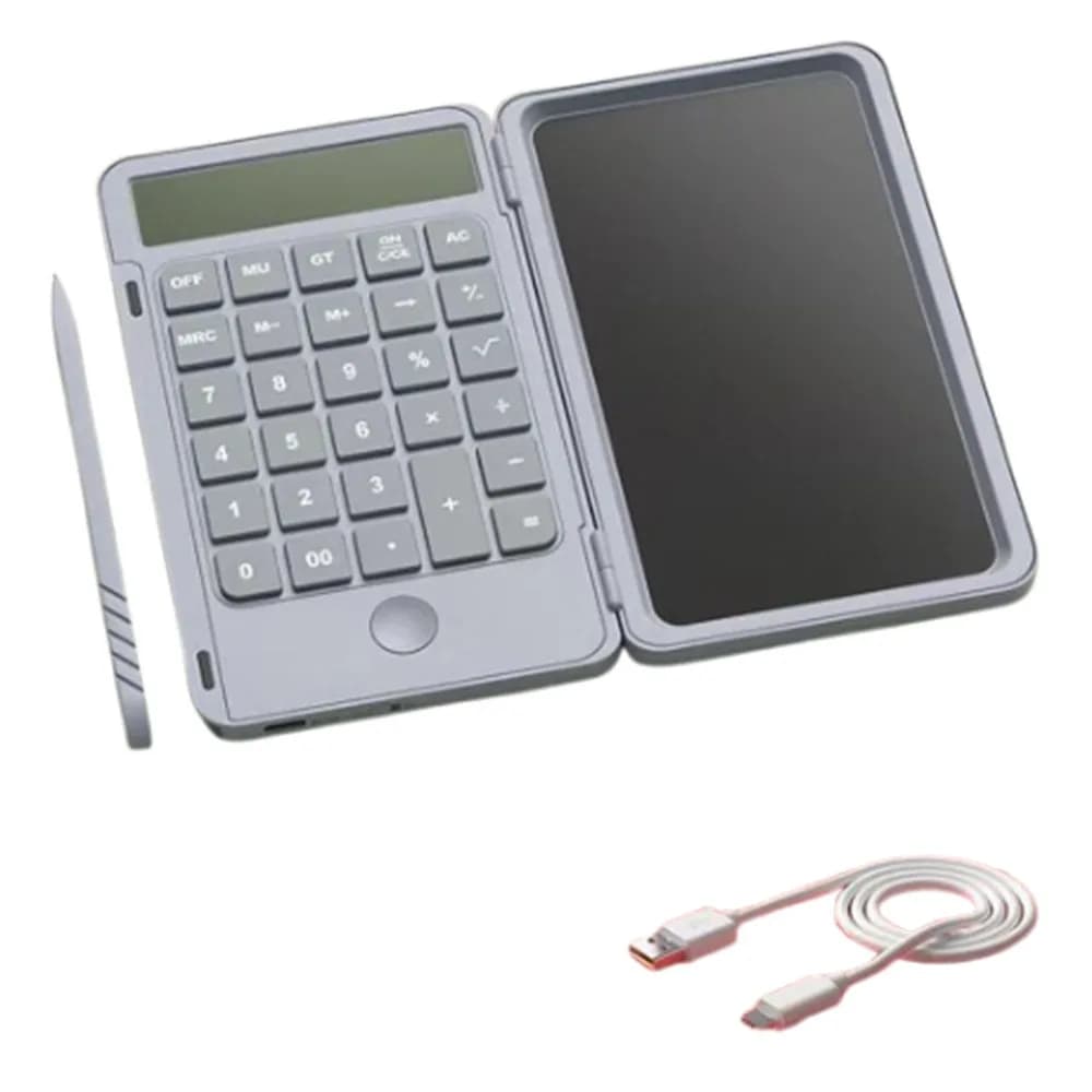 Calcolatrice scientifica 2in1 Display a grande schermo Cancellabile Blocco da disegno LCD per ufficio Tavoletta digitale ricaricabile pieghevole