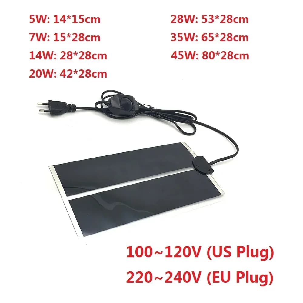 110V 220V Rettile Tappetino Caldo Pet Riscaldamento Coperta Elettrica per Incubatrice Acquario 5W/7W/14W/20W/28W/35W/45W