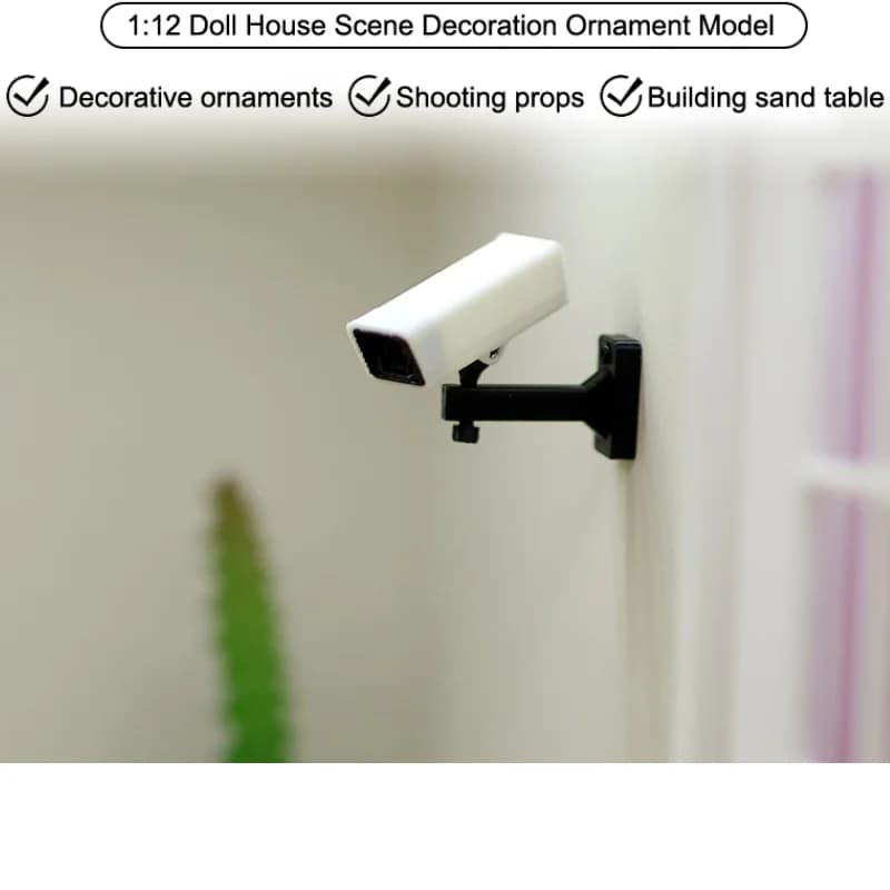 1/12 Mini telecamera di sorveglianza per casa delle bambole modello casa delle bambole accessori per la decorazione della casa bambole casa micro scena ornamento