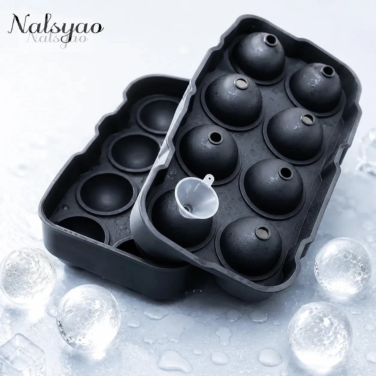 Wholesale Silicone Ice Cube Tray Big Ice Mold Reusable Whiskey Ice Ball Maker 4 6 8 Grid Mould