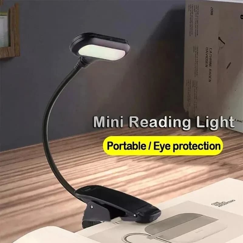 Lampada da libro a LED regolabile con clip Lampada da tavolo flessibile alimentata a batteria Lampada da scrivania per apprendimento da studio Luce notturna da lettura per camera da letto portatile