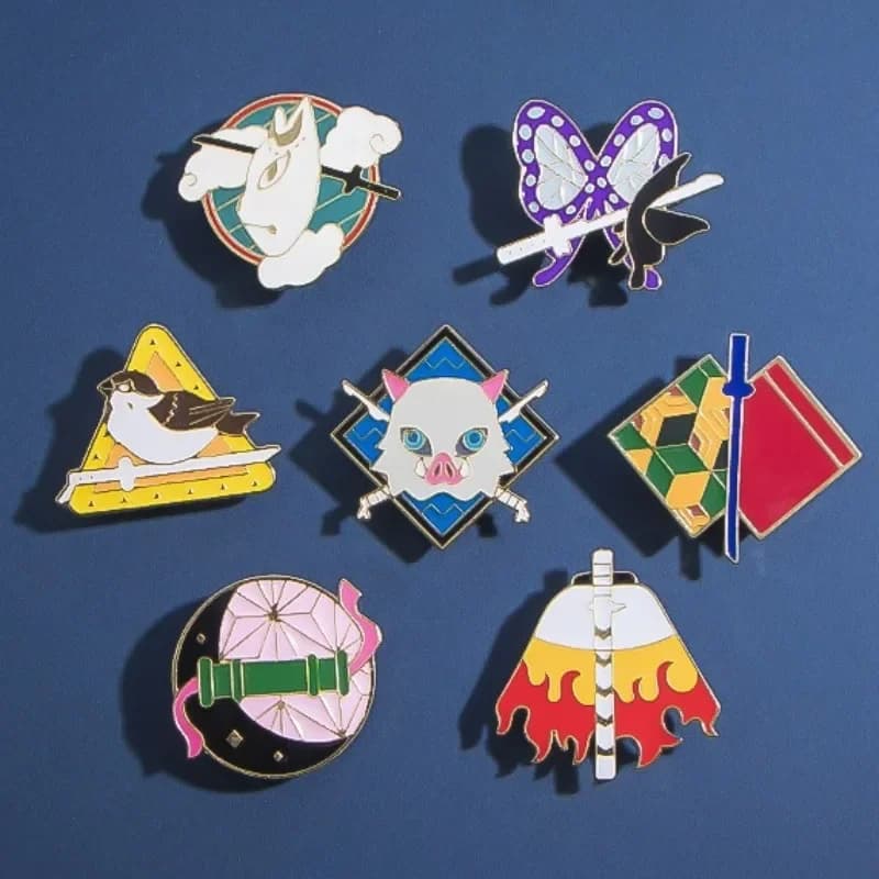 Demon Slayers Enamel Pins Creativity Anime Figure Metal Brooch Backpack Badge Jewelry Accessories Gift for Friend