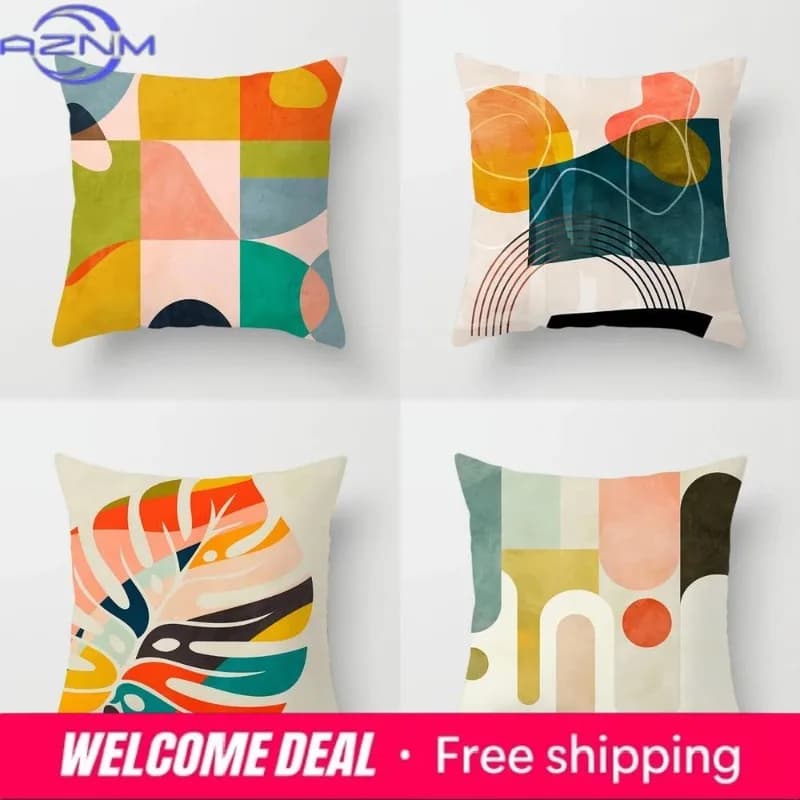 Fodere per cuscini con motivi geometrici e astratti per decorazioni per la casa, adatte per divano, camera da letto, auto.
