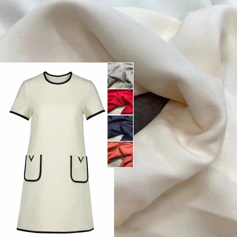 Fashion High-end 48 Mommy Silk Wool Crepe Fabric Noble Light Luxury Suit Suit Dress Sewing Fabric Handmade DIY Accessories Warp