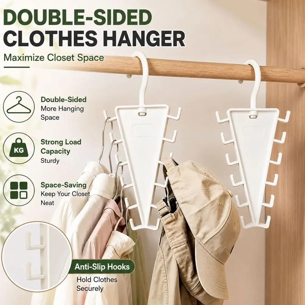 1/2/3Pcs V-Shape Multi Hook Closet Hanger Organizer 12 Hooks Space Saving Wardrobe Clothes Hanger For Storage Efficiency