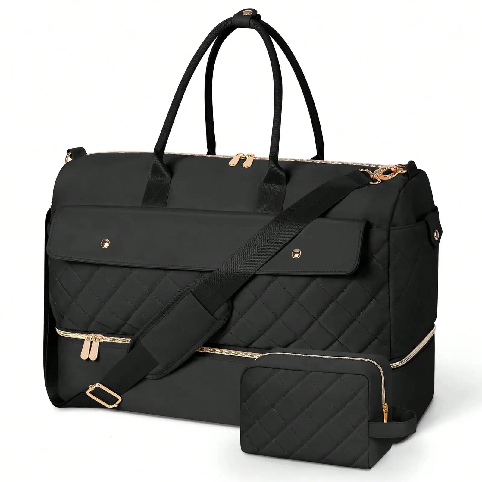 Weekender Tote Bag For Women, Large Waterproof Travel Bag With Shoe Compartment With Toiletry Bag For Cruise, Gym, Camping And Overnight Trips
