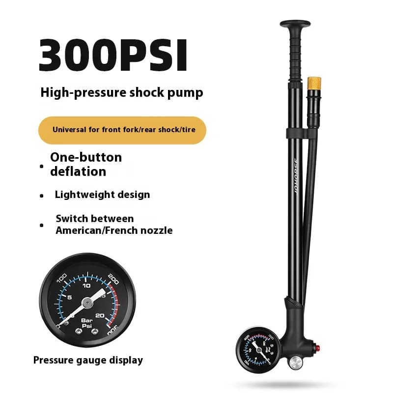 NPY 300PSI Ad Alta Pressione MTB Pompa Da Bicicletta Calibro Bici Manuale Gonfiatore Ad Aria Tubo Rotante Da 360 Gradi con Forcella Sospensione Posteriore Pneumatico