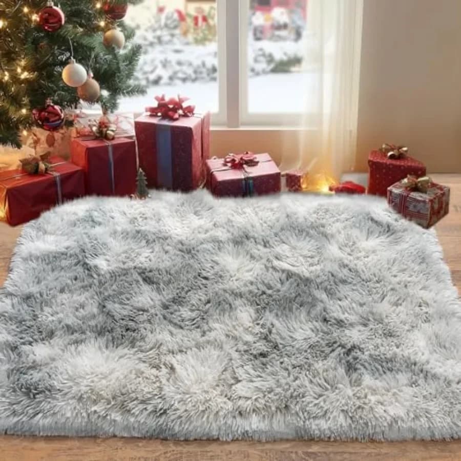 Fluffy Small Rug for Bedroom 2x3 Feet Shag Soft Area Rug Modern Plush Carpet Furry Cute Bedside Rug for Girls Boys Room Nursery
