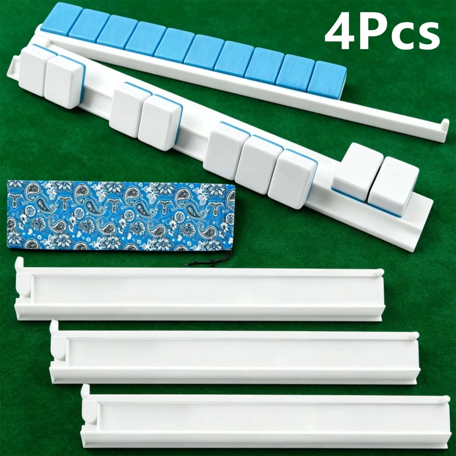 4Pcs Premium Mahjong Pushers Racks Non-Slip Acrylic Rack American Mahjong Accessories Mahjong Night Tile Racks Gift Players Game