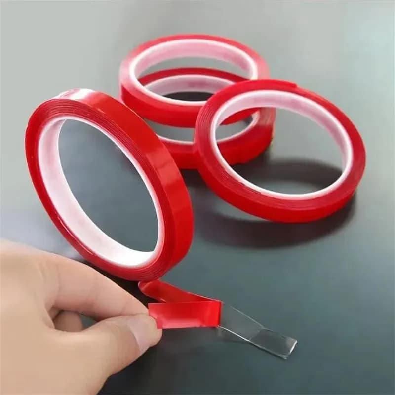 3m Long Red Film Transparent Acrylic Double-Sided Tape, Traceless Stickers, Led Light Strip Car Mounting Plate