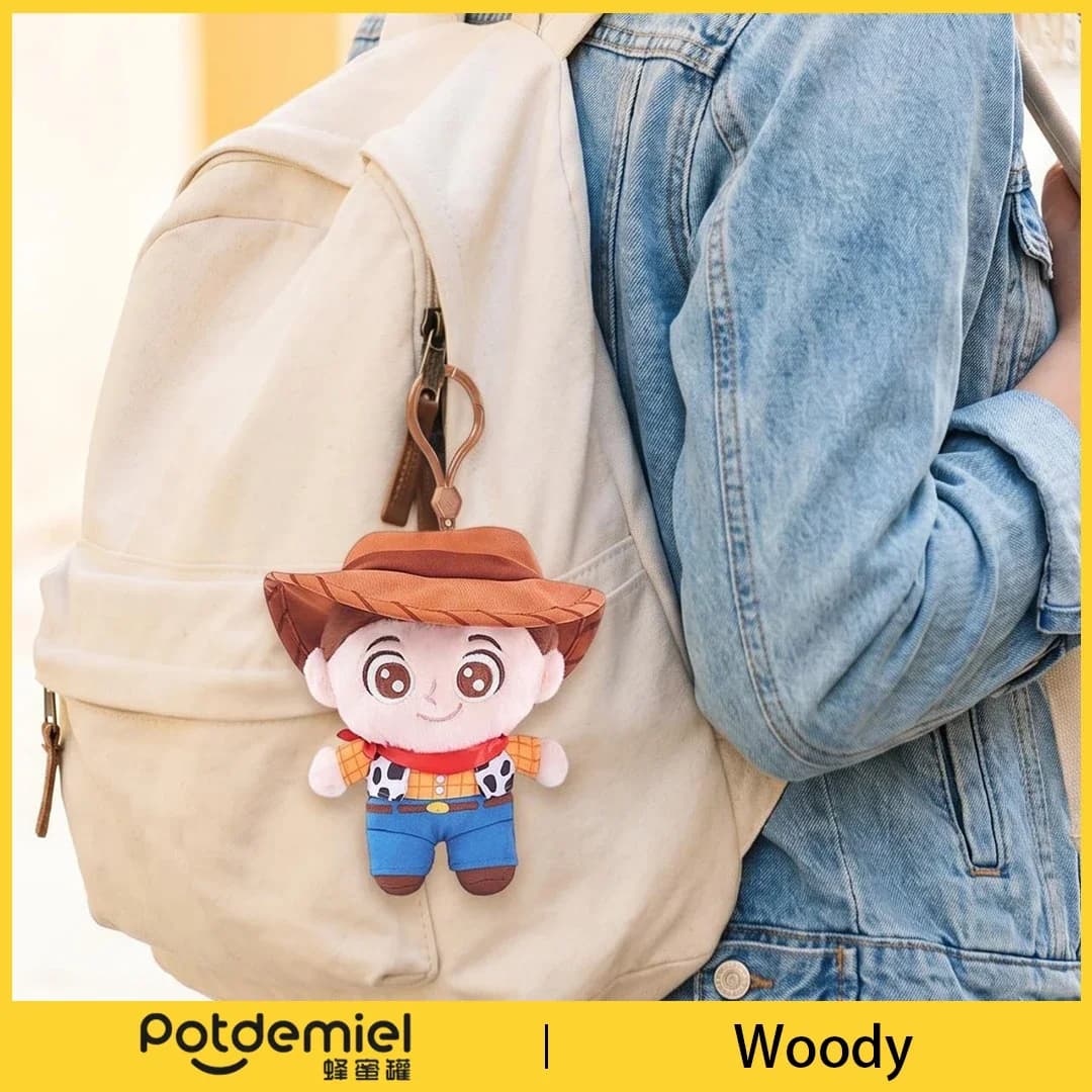 Potdemiel Disney Toy Story Woody Plush Keychain Stuffed Doll Bag Charm Pendant Cartoon Backpack Decoration Fans Kids Gift Toy