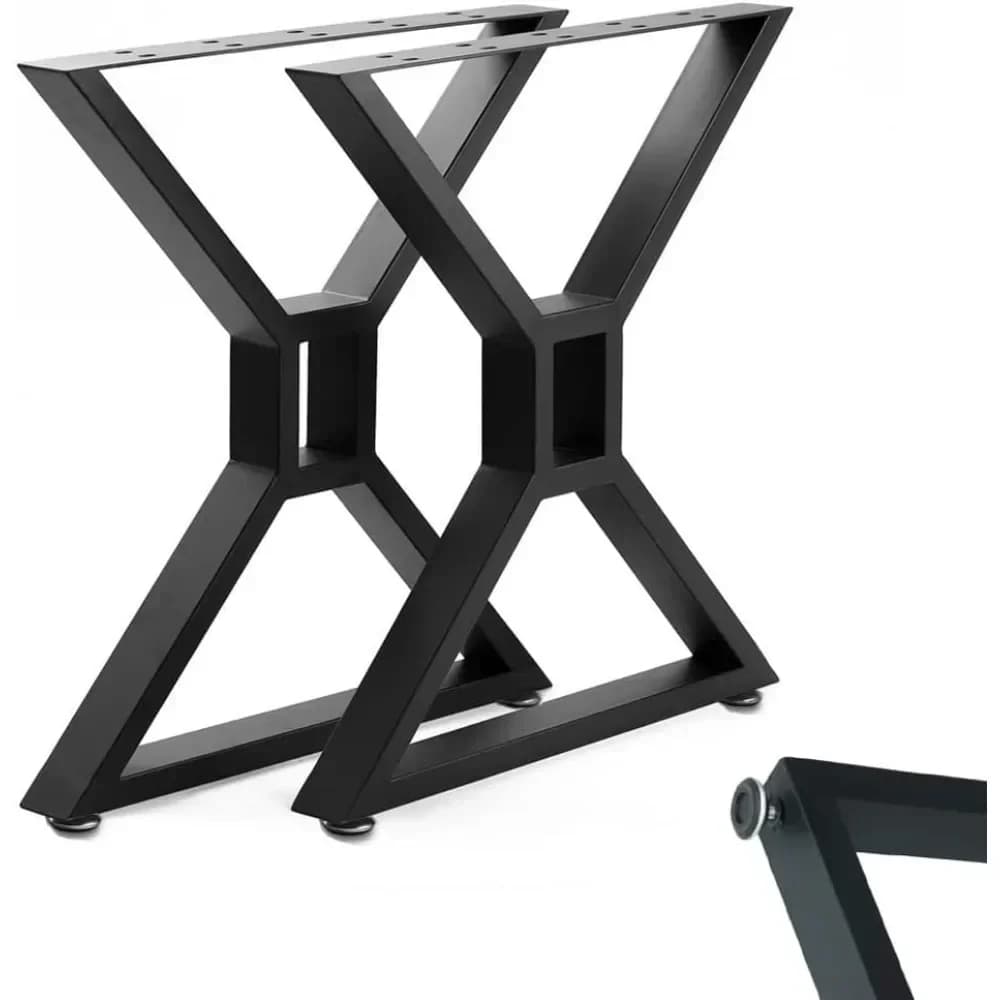 Gambe per tavolo in metallo in offerta - Gambe per scrivania e mobili resistenti, set moderno industriale da 2 (altezza 71 cm, larghezza 60 cm)