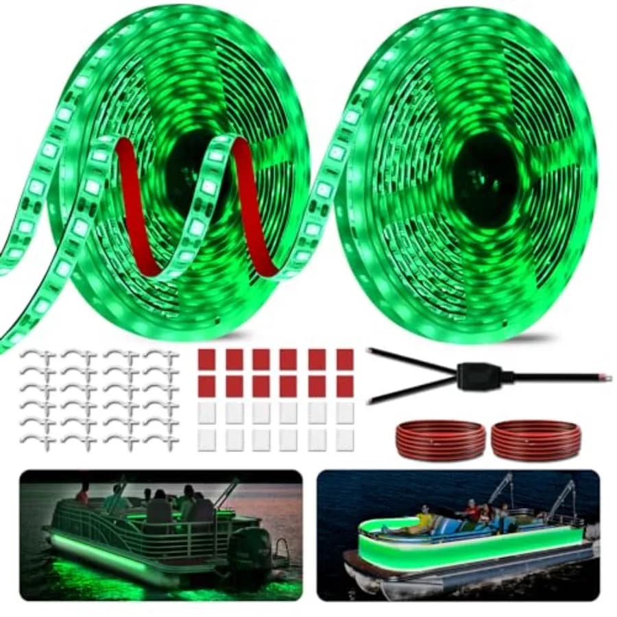 Luci a LED per barche da 40 piedi, strisce LED marine impermeabili da 12V per pontone, ideali come luci sotto il parapetto, luci per coperta, luci per barche.