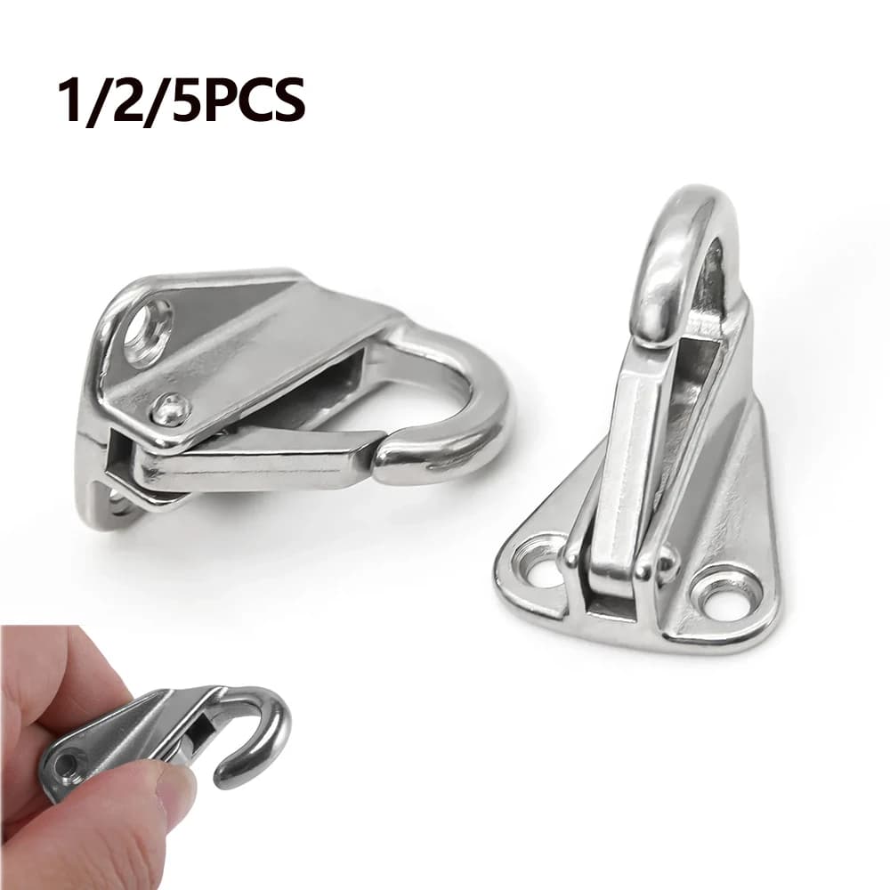 1/2/5 Pcs Fender Hook Snap Stainless Steel 316 Spring Locked Fending Hook Attach Rope Boat Sail Boat Marine Hardware Durable