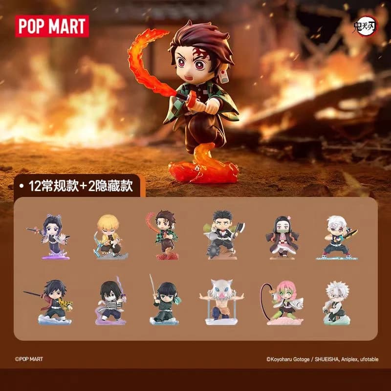 POPMART Demon Slayer Kimetsu No Yaiba Battle Series Genuine Blind Box Toys Mystery Box Doll Cute Anime Action Figure Girl Gifts