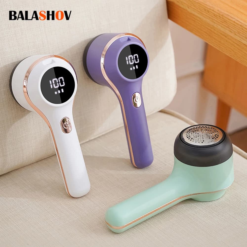 Lint Remover For Clothing Hair Ball Trimmer Fuzz Pellets Clothes Sweater Fabric Shaver with LED Digital Electric Fluff Lint Remo