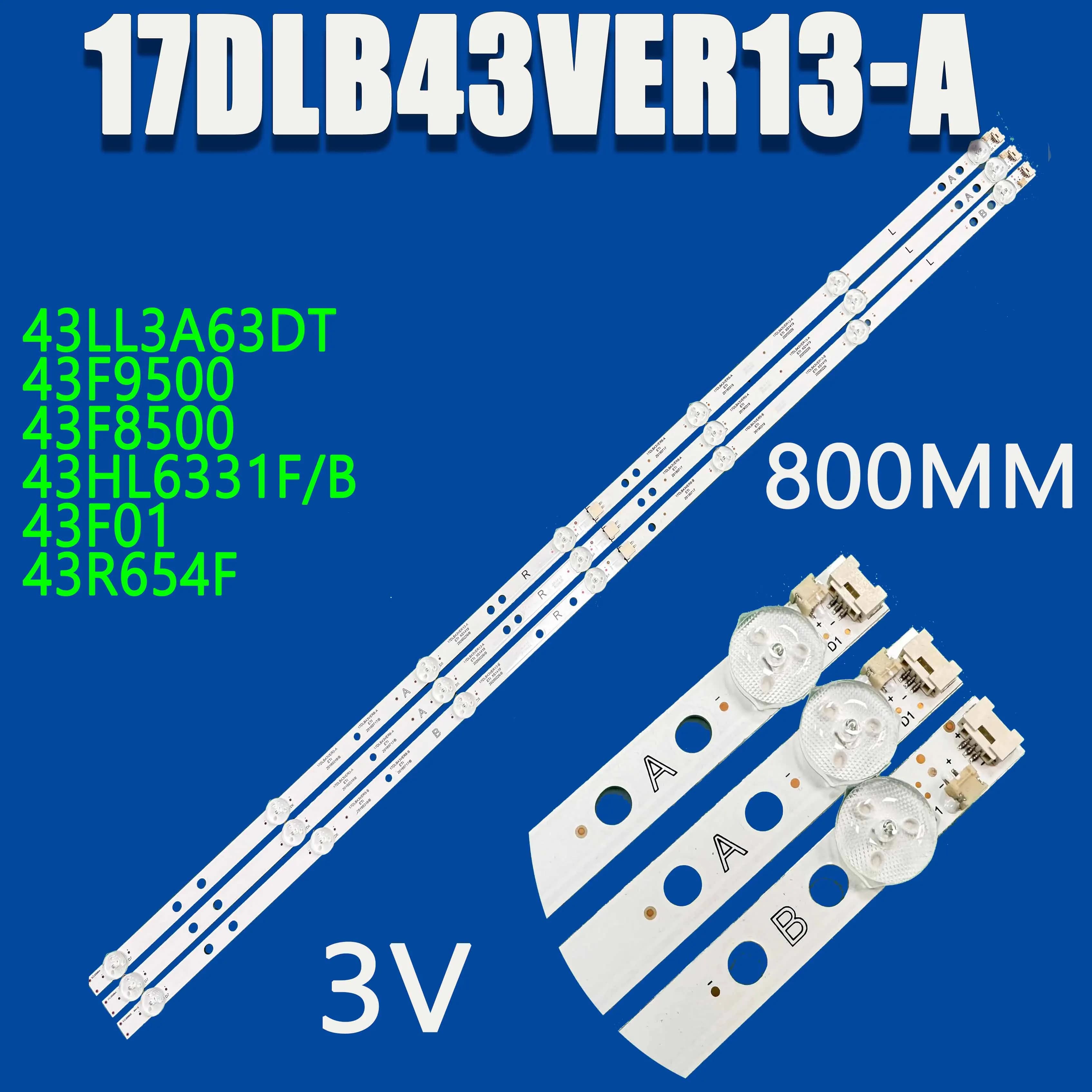 Striscia LED 7LED da 801 mm (3) per JVC LT-43C700(A) LT-43C700C LT-43C700B LT-43VF3000 17DLB43VER13-A B VES430UNDH-2D-N44