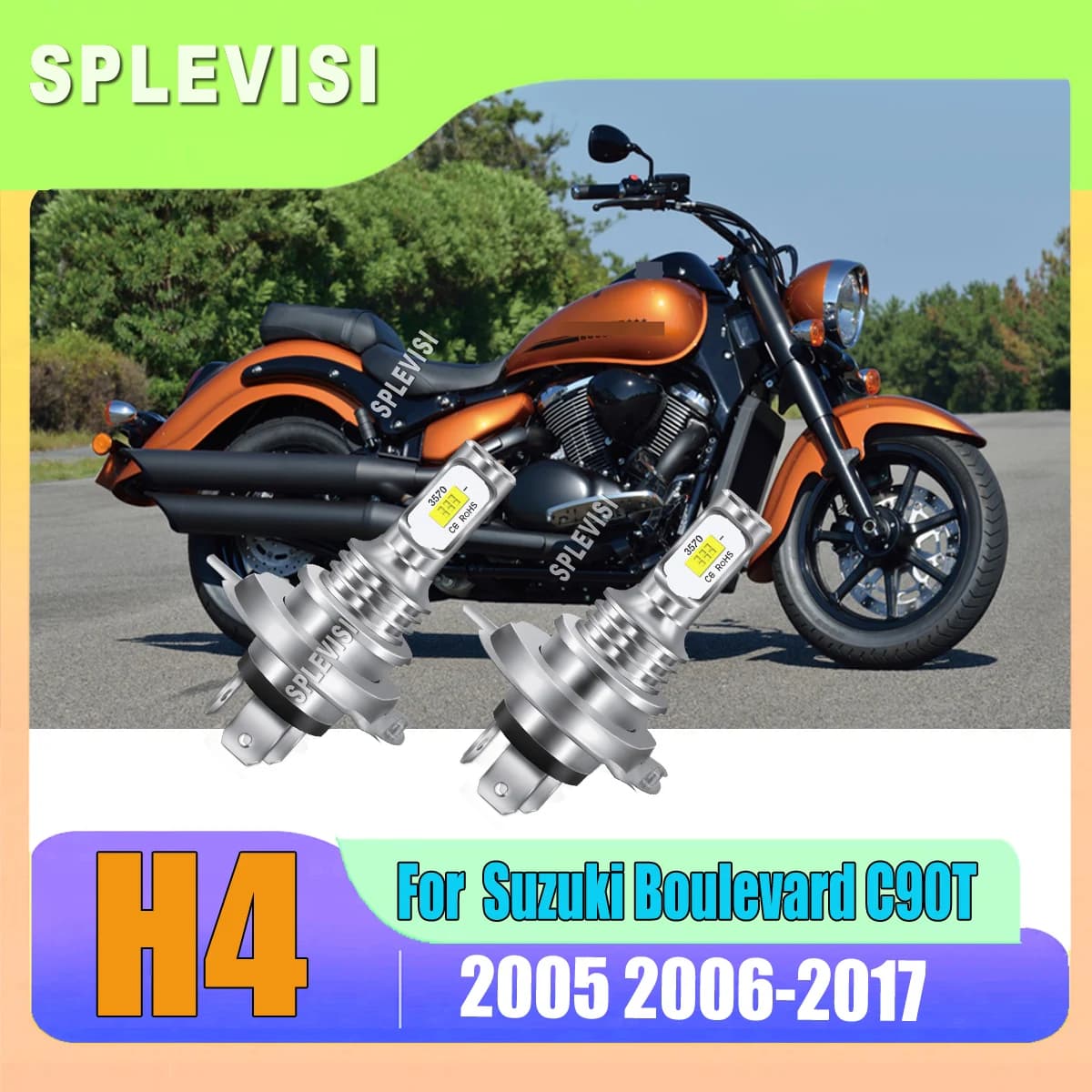 Moto ha condotto le luci H4 9003 lampadine fari bianchi accessori moto Per Suzuki Boulevard C90T 2005 2006 2007 2008 2009-2017