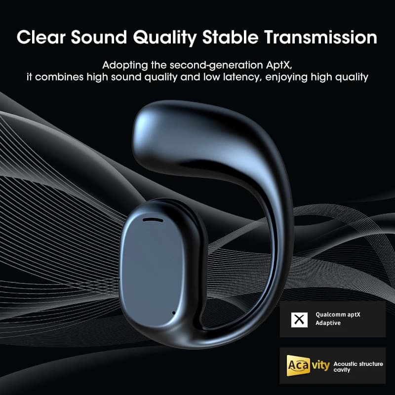 Waterproof Bluetooth Wireless Headphones, Sports Headphones TWS OWS HiFi Stereo 5D with Intelligent Noise Reduction and HD Calls