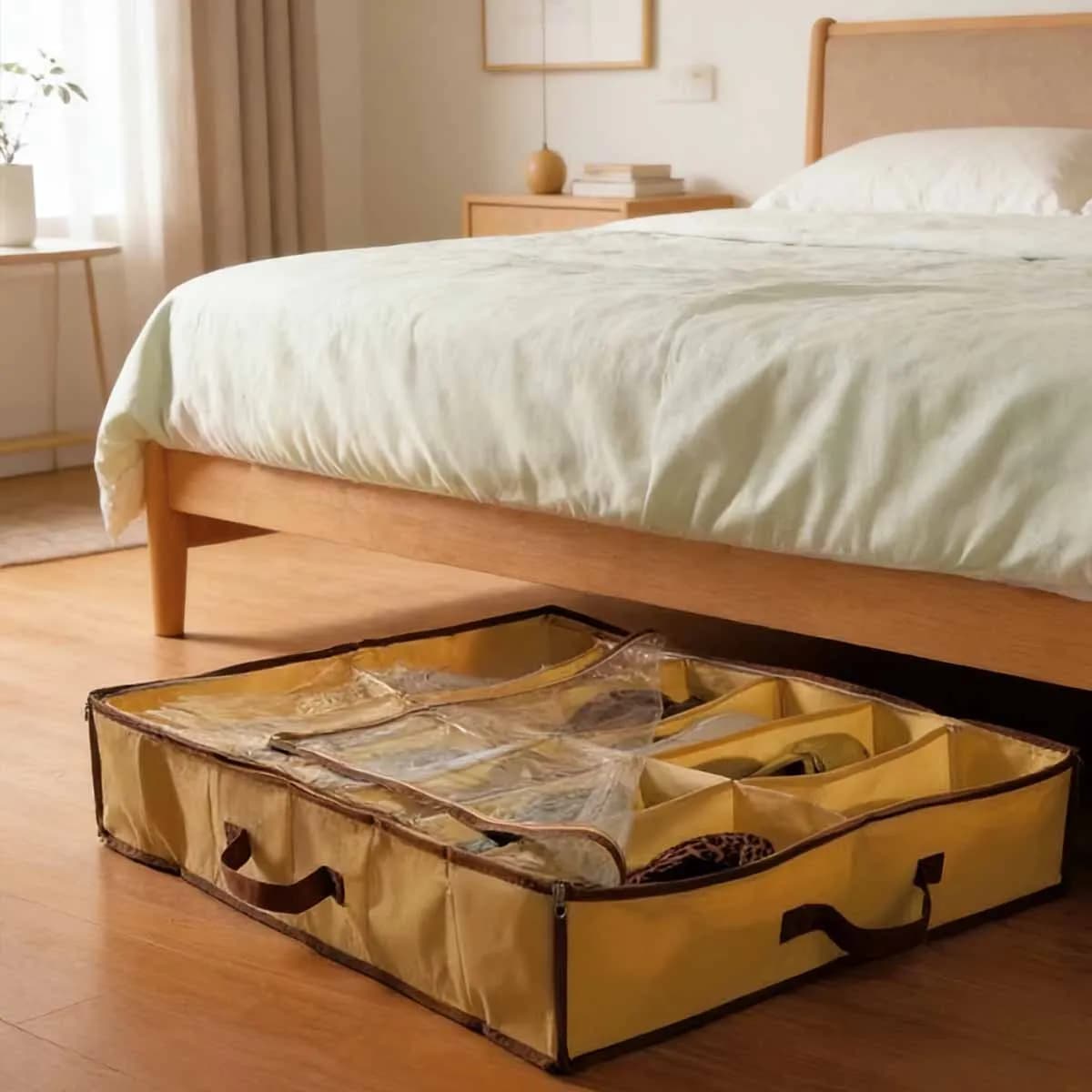 1pc-Shoe Box Storage Box Folding Transparent Shoe Box Storage Shoe Box Twelve Grid Dustproof and Moisture Proof Storage Box