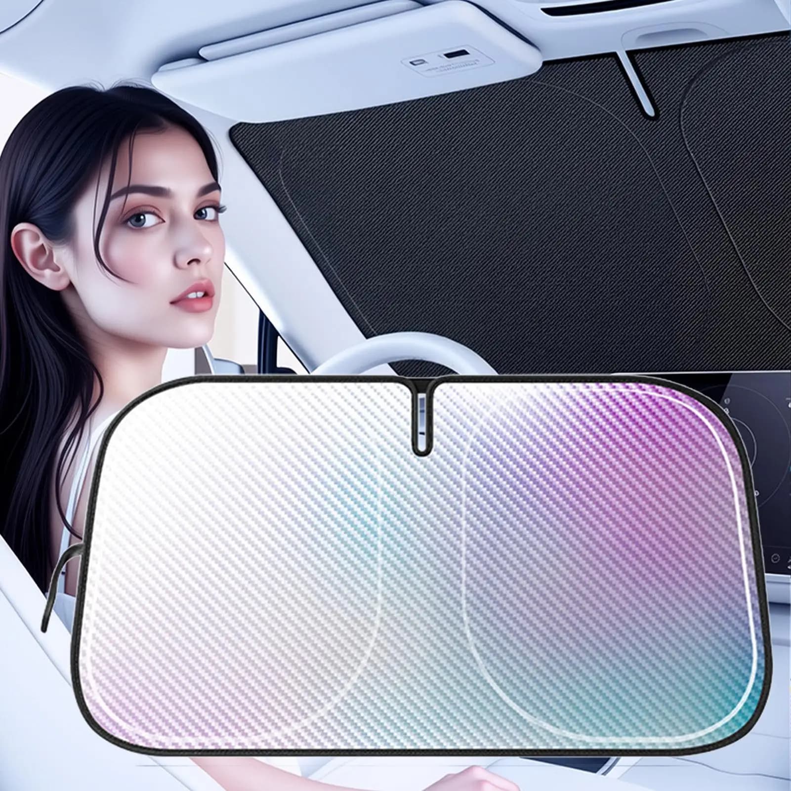 Parasole per Parabrezza Auto, Copertura Protettiva Anti-UV per Finestrino Anteriore, Tenda Parasole Riflettente per Parcheggio Veicoli