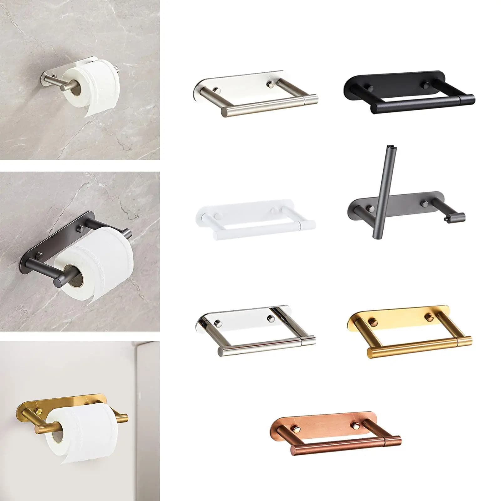 Portarotolo di carta igienica Installazione semplice Dispenser per rotoli di carta igienica in acciaio inossidabile 304 per negozio, cucina, bagno, bagno