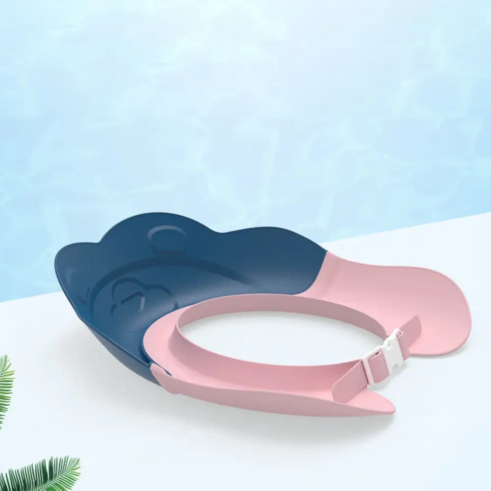 Cappello da bagno per neonati, protezione impermeabile per le orecchie, lunghezza regolabile, antiscivolo, comodo cappello per lavare i capelli dei bambini